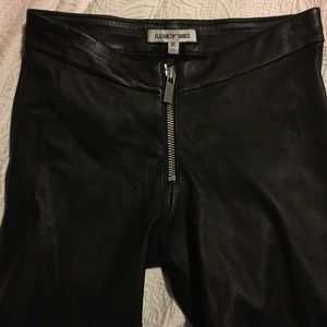Elizabeth and James black lamb leather leggings